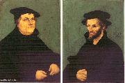CRANACH, Lucas the Elder Portraits of Martin Luther and Philipp Melanchthon y